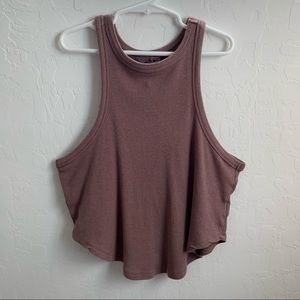 Charlotte Russe Dark Purple/Brown Halter Top